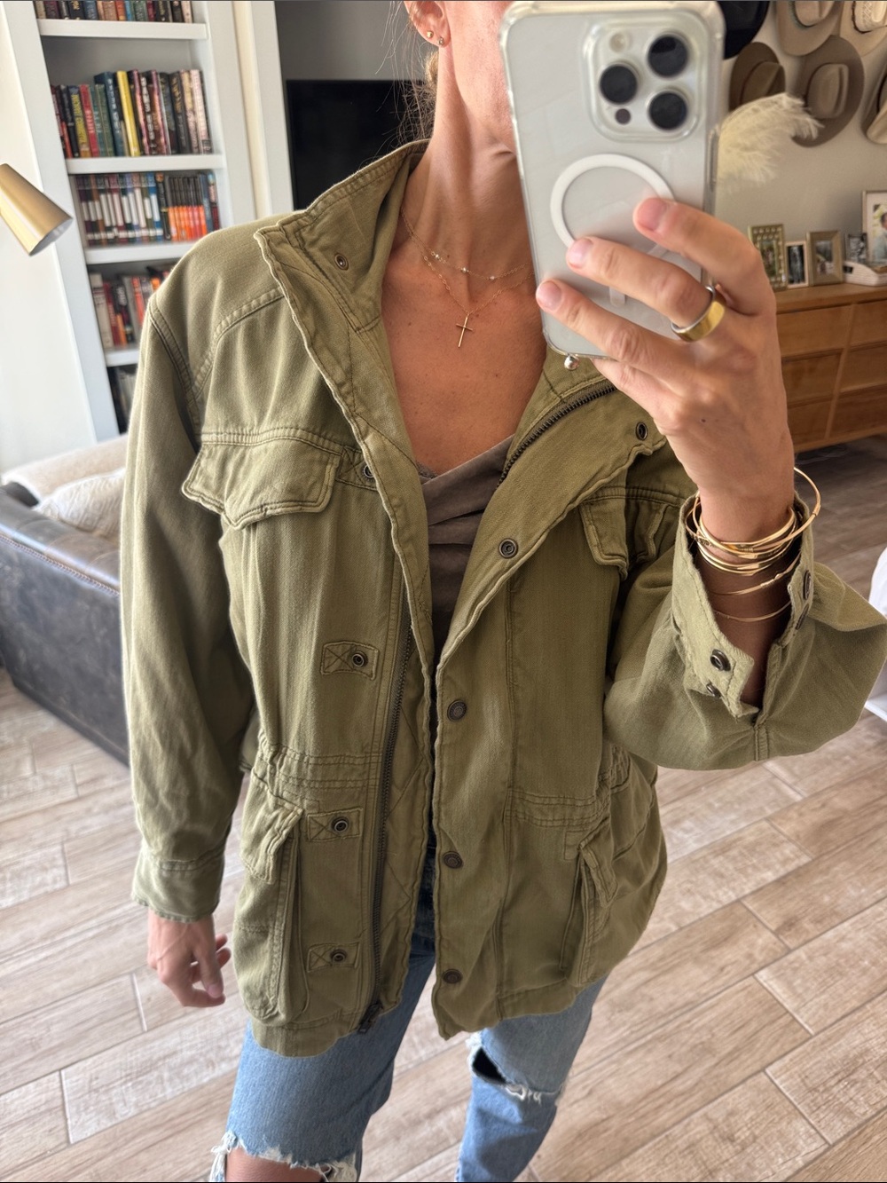 Free People Olive Utility Jacket - Women